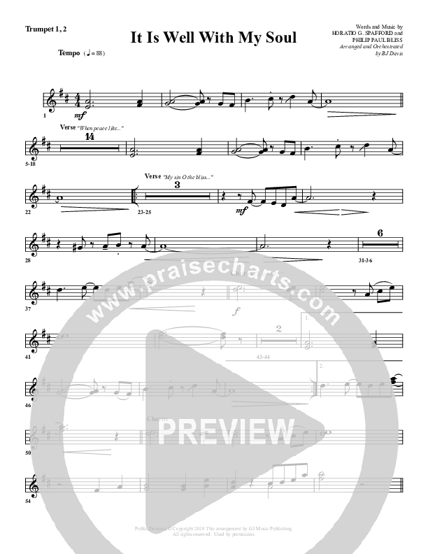 It Is Well With My Soul Trumpet 1,2 (G3 Worship)