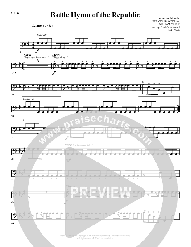 Battle Hymn Of The Republic Cello (G3 Worship)