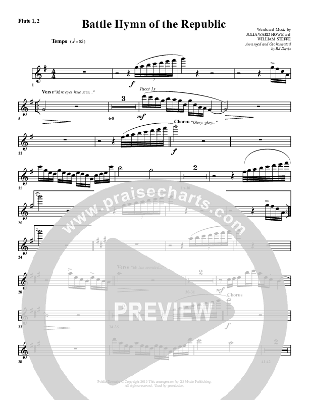 Battle Hymn Of The Republic Flute (G3 Worship)
