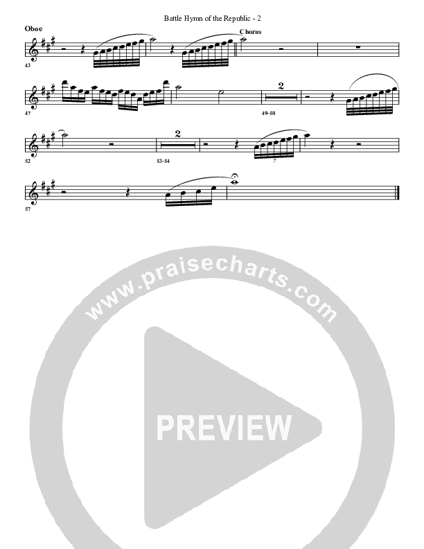 Battle Hymn Of The Republic Oboe (G3 Worship)