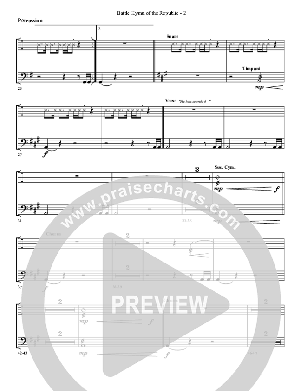 Battle Hymn Of The Republic Percussion (G3 Worship)