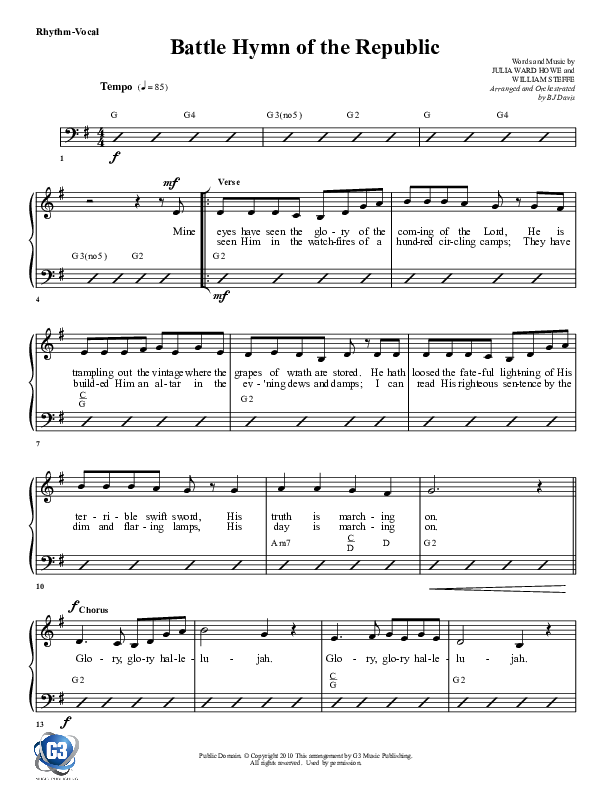 Battle Hymn Of The Republic Rhythm/Vocal (G3 Worship)