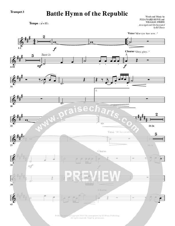 Battle Hymn Of The Republic Trumpet 3 (G3 Worship)