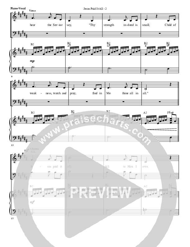 Jesus Paid It All Lead & Piano (G3 Worship)