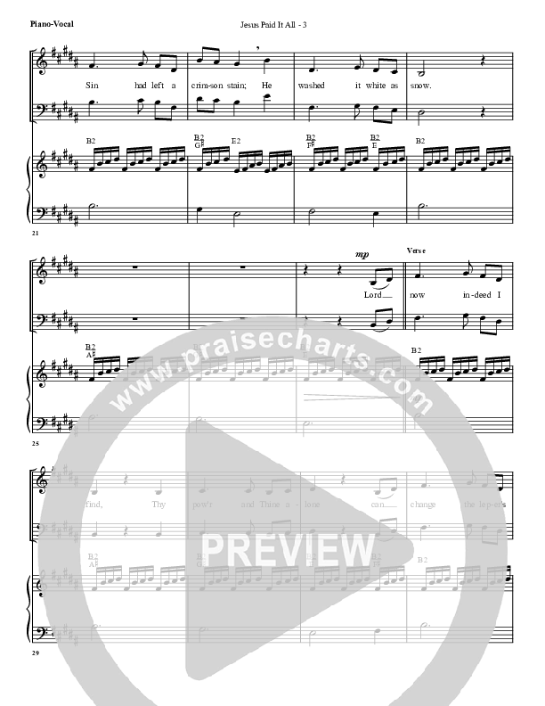 Jesus Paid It All Lead & Piano (G3 Worship)