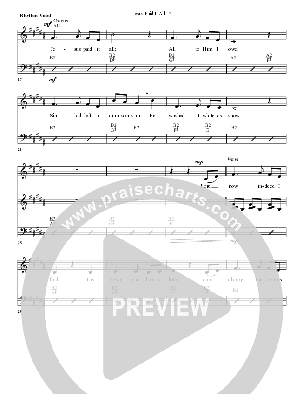 Jesus Paid It All Rhythm/Vocal (G3 Worship)