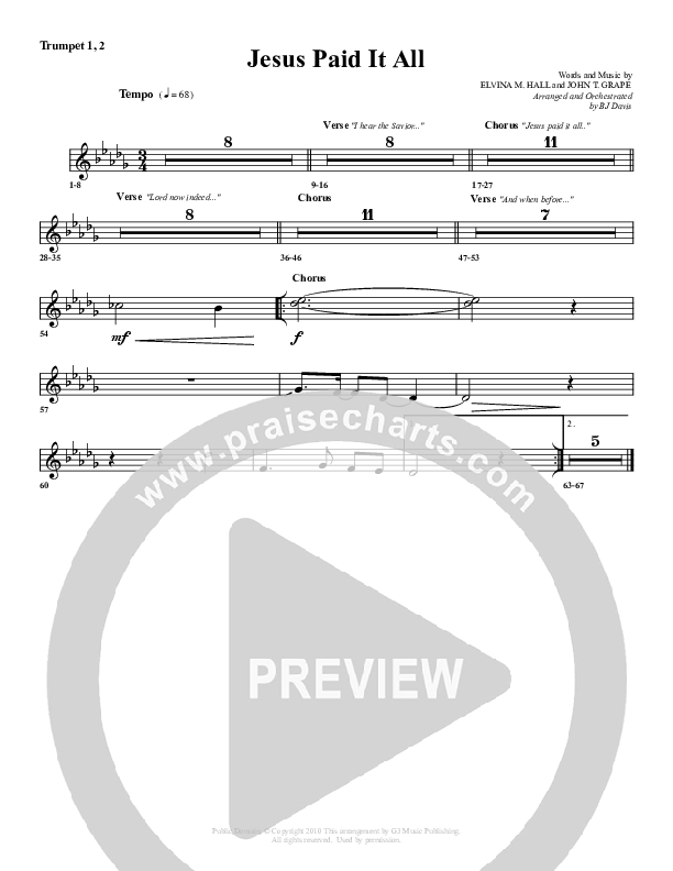 Jesus Paid It All Trumpet 1,2 (G3 Worship)