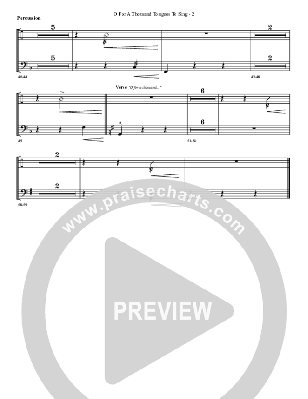 O For A Thousand Tongues Percussion (G3 Worship)