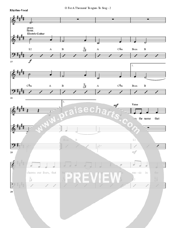 O For A Thousand Tongues Rhythm Chart (G3 Worship)