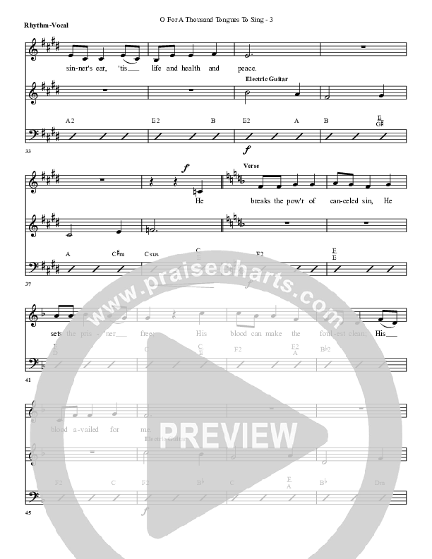 O For A Thousand Tongues Rhythm Chart (G3 Worship)