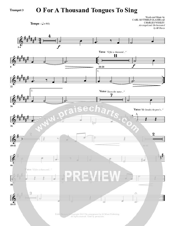 O For A Thousand Tongues Trumpet 3 (G3 Worship)