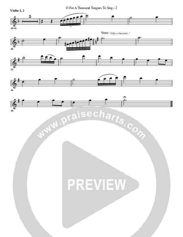 O For A Thousand Tongues Violin 1/2 (G3 Worship)