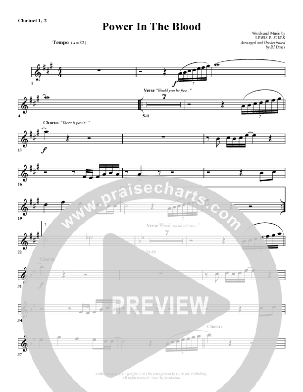 Power In The Blood Clarinet (G3 Worship)