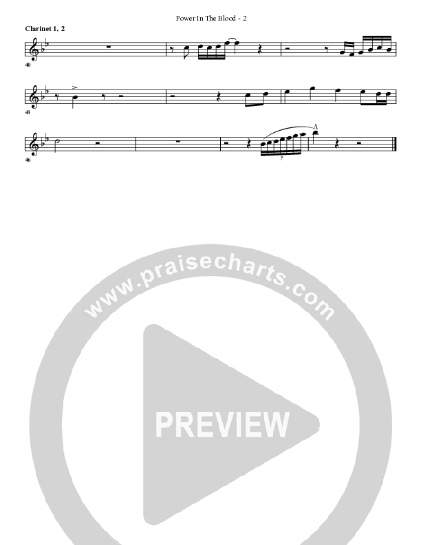 Power In The Blood Clarinet (G3 Worship)
