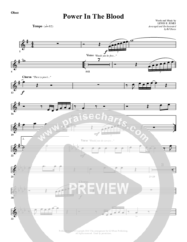 Power In The Blood Oboe (G3 Worship)