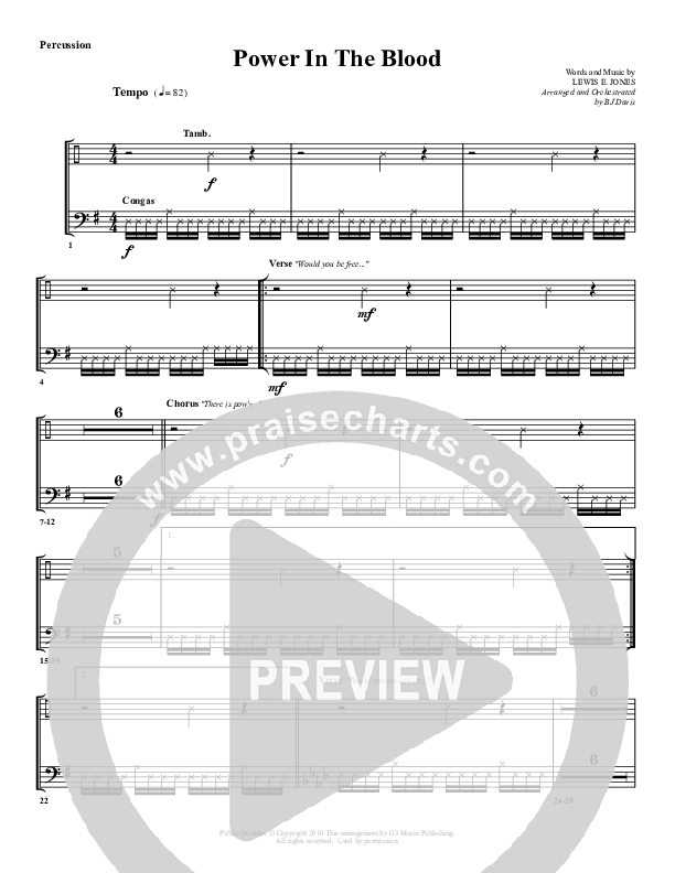 Power In The Blood Percussion (G3 Worship)