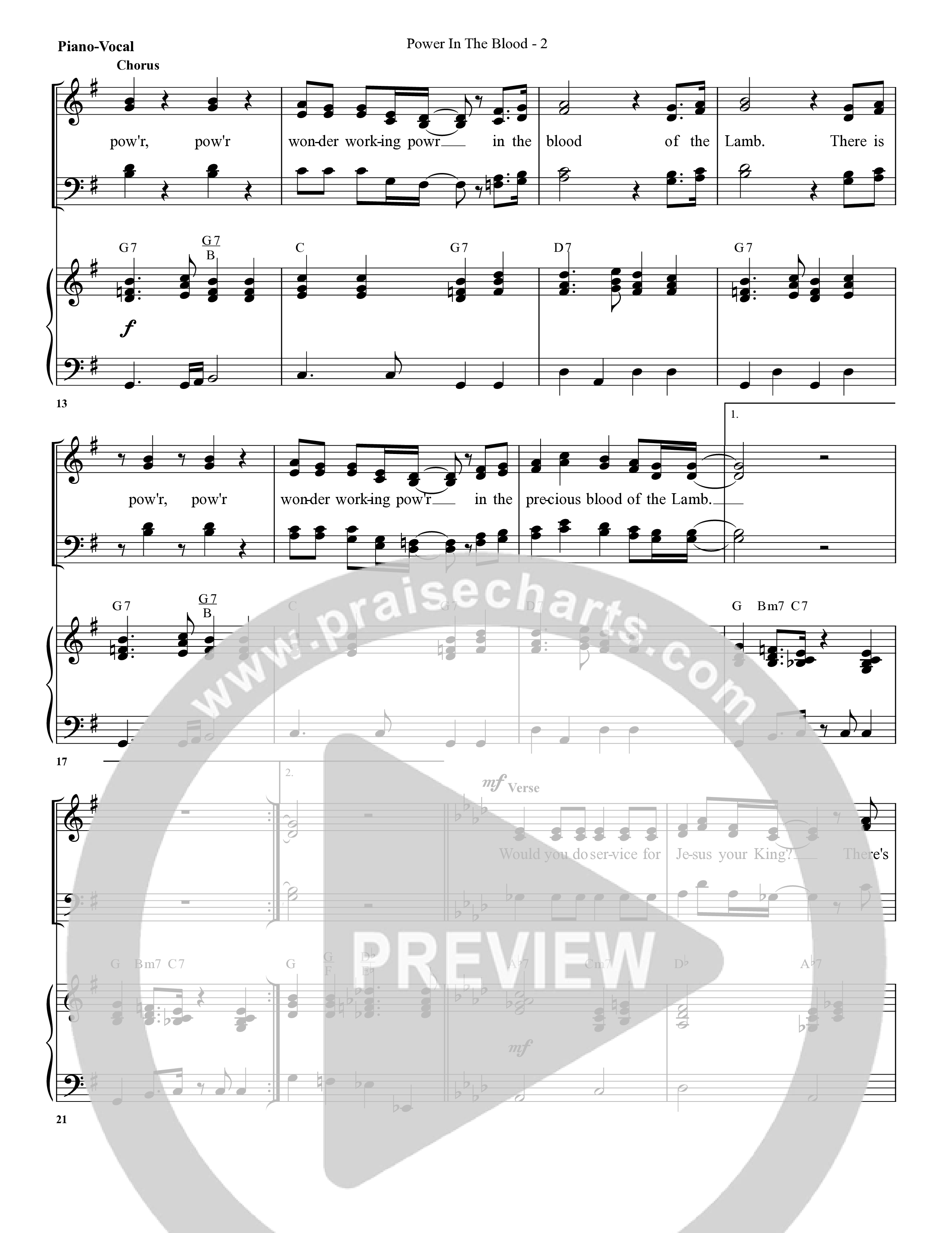 Power In The Blood Piano/Vocal (G3 Worship)