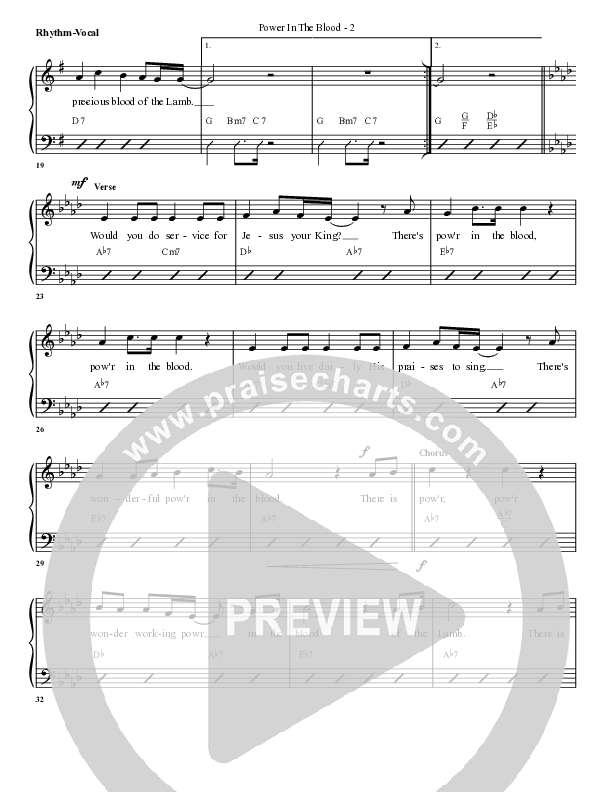 Power In The Blood Rhythm/Vocal (G3 Worship)