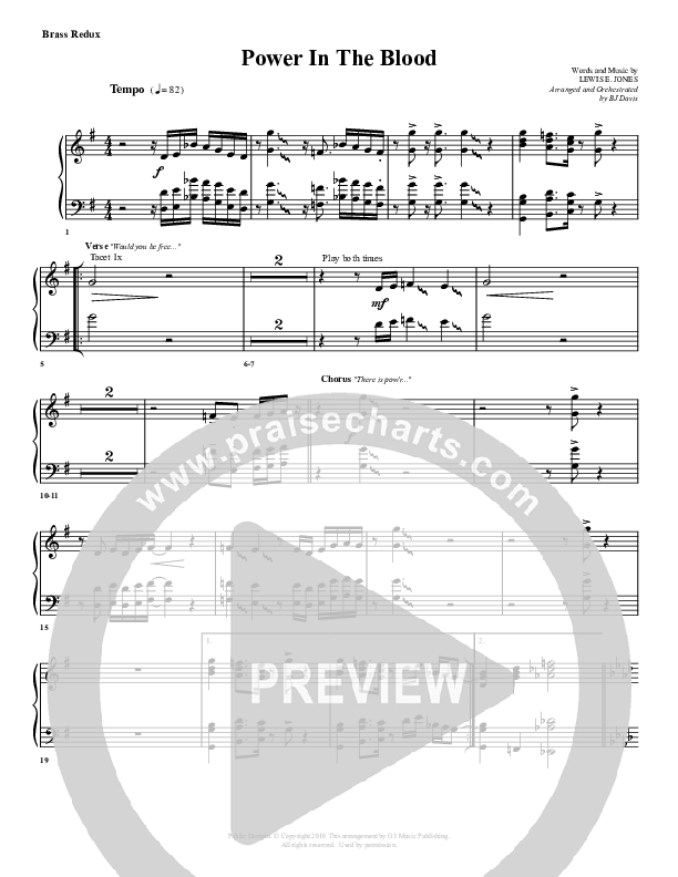 Power In The Blood Synth Brass (G3 Worship)