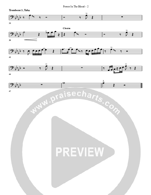 Power In The Blood Trombone 3/Tuba (G3 Worship)