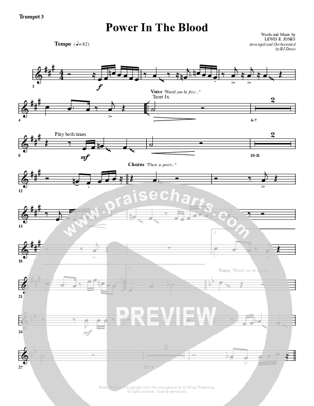 Power In The Blood Trumpet 3 (G3 Worship)