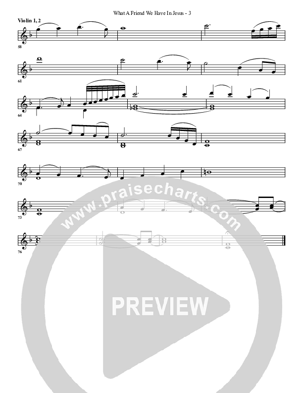 What A Friend We Have In Jesus Violin 1/2 (G3 Worship)