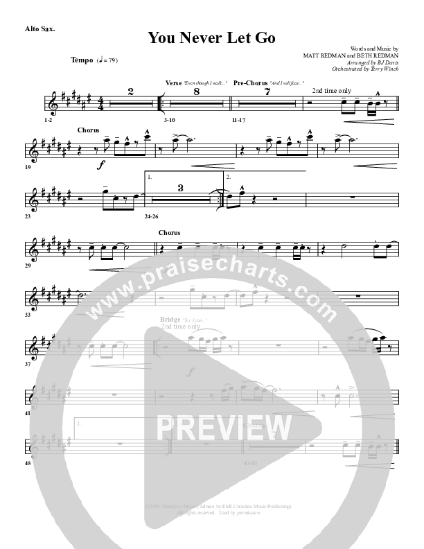 You Never Let Go Alto Sax (G3 Worship)