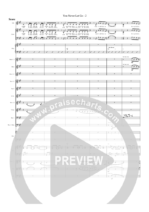 You Never Let Go Conductor's Score (G3 Worship)