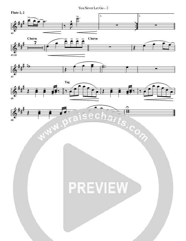 You Never Let Go Flute 1/2 (G3 Worship)
