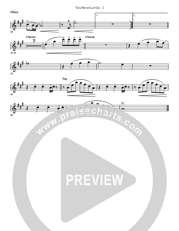You Never Let Go Oboe (G3 Worship)