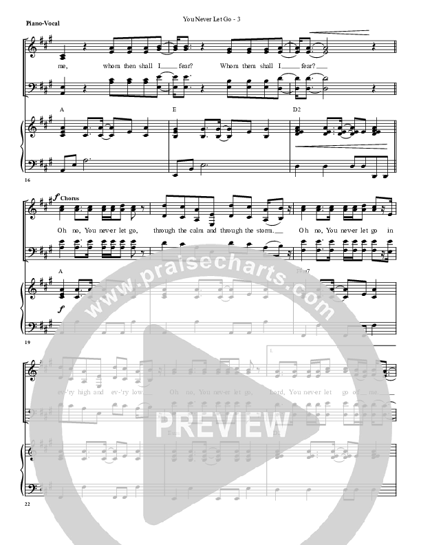 You Never Let Go Piano/Vocal & Lead (G3 Worship)