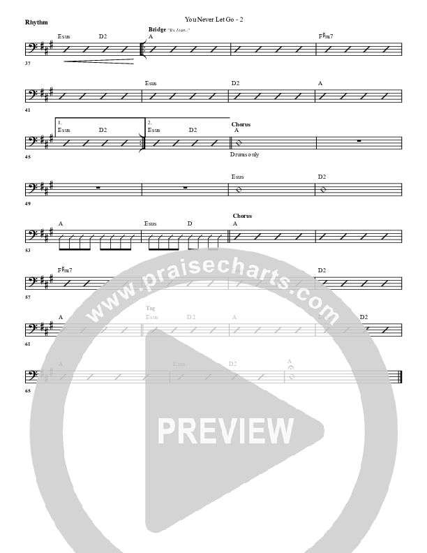You Never Let Go Rhythm Chart (G3 Worship)