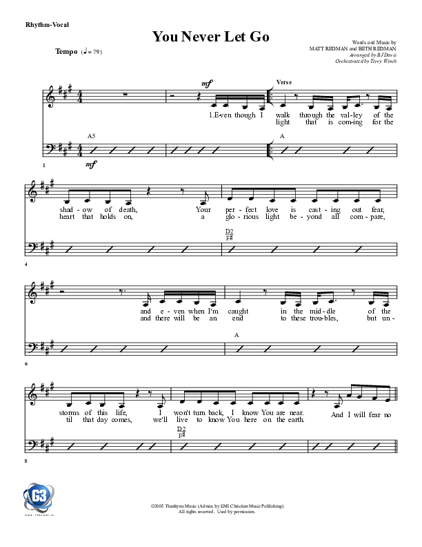 You Never Let Go Rhythm/Vocal (G3 Worship)