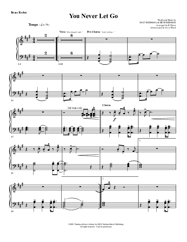 You Never Let Go Synth Brass (G3 Worship)