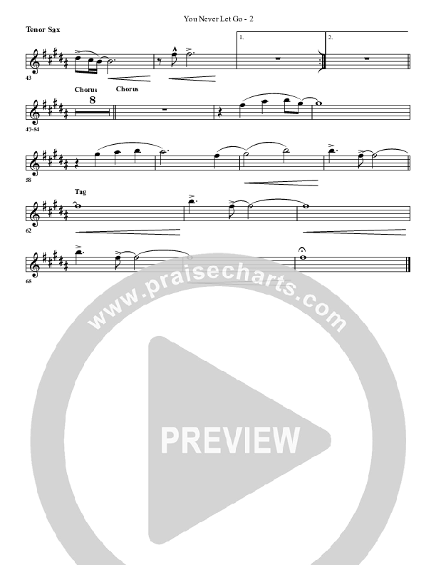 You Never Let Go Tenor Sax 2 (G3 Worship)