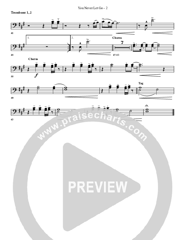 You Never Let Go Trombone 1/2 (G3 Worship)