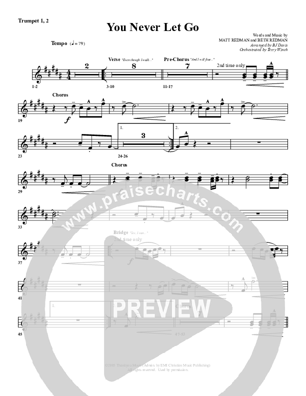 You Never Let Go Trumpet 1,2 (G3 Worship)