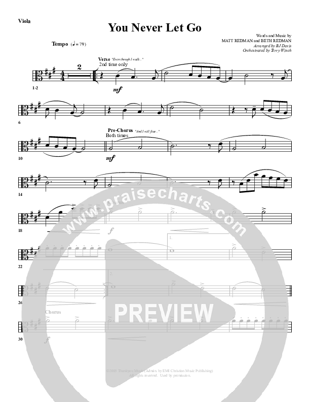 You Never Let Go Viola (G3 Worship)