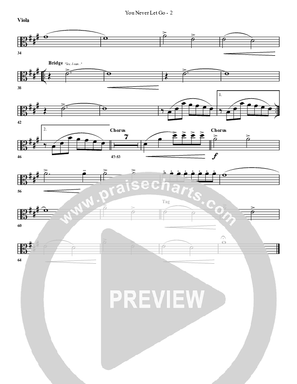 You Never Let Go Viola (G3 Worship)