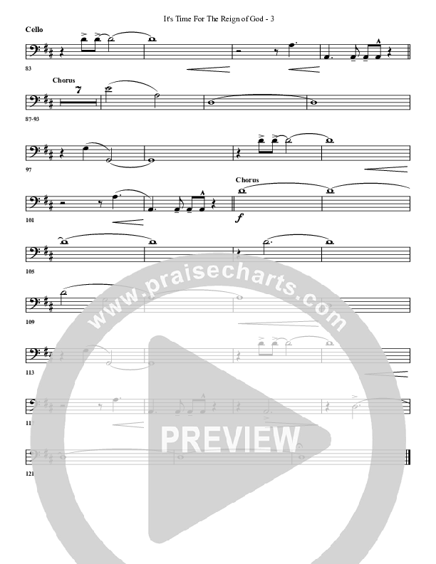 It's Time For The Reign Of God Cello (G3 Worship)