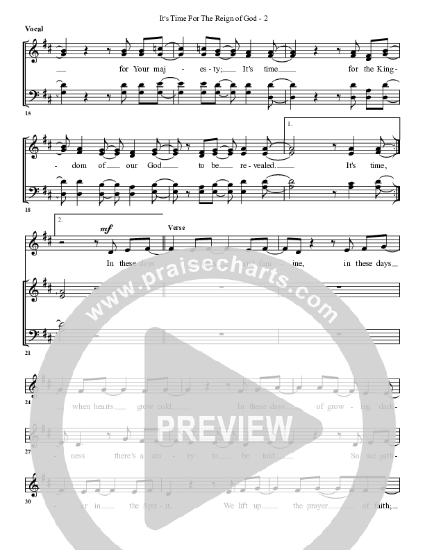 It's Time For The Reign Of God Choir Sheet (G3 Worship)