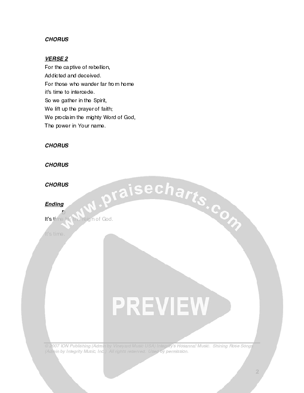 It's Time For The Reign Of God Chords & Lyrics (G3 Worship)