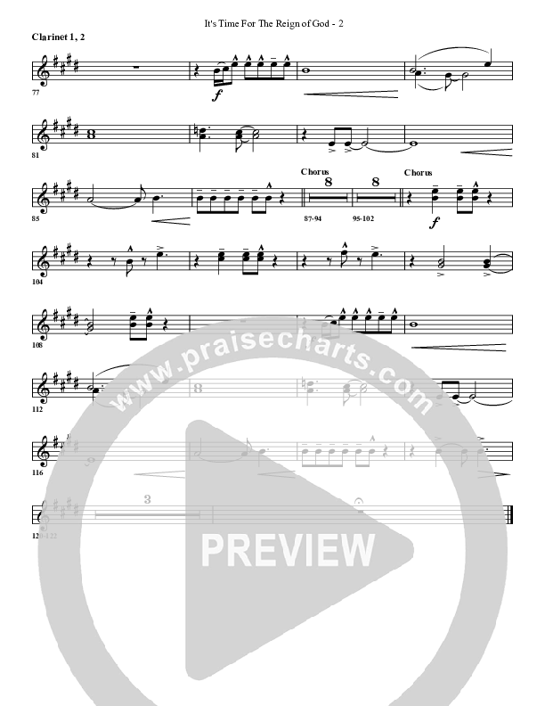 It's Time For The Reign Of God Clarinet 1/2 (G3 Worship)