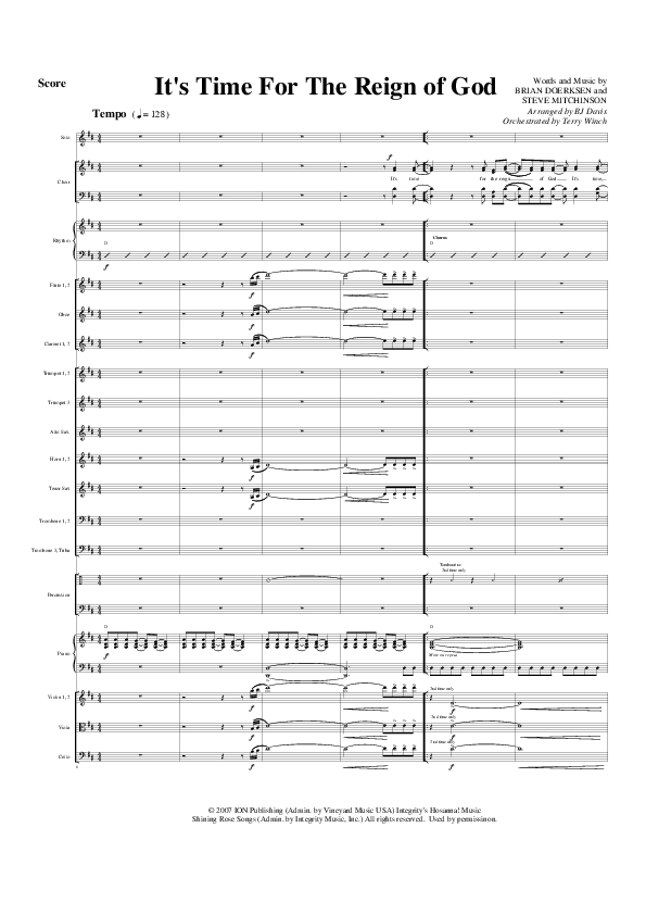 It's Time For The Reign Of God Conductor's Score (G3 Worship)