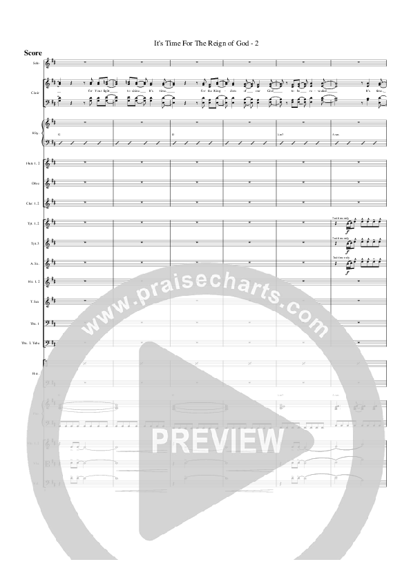 It's Time For The Reign Of God Conductor's Score (G3 Worship)