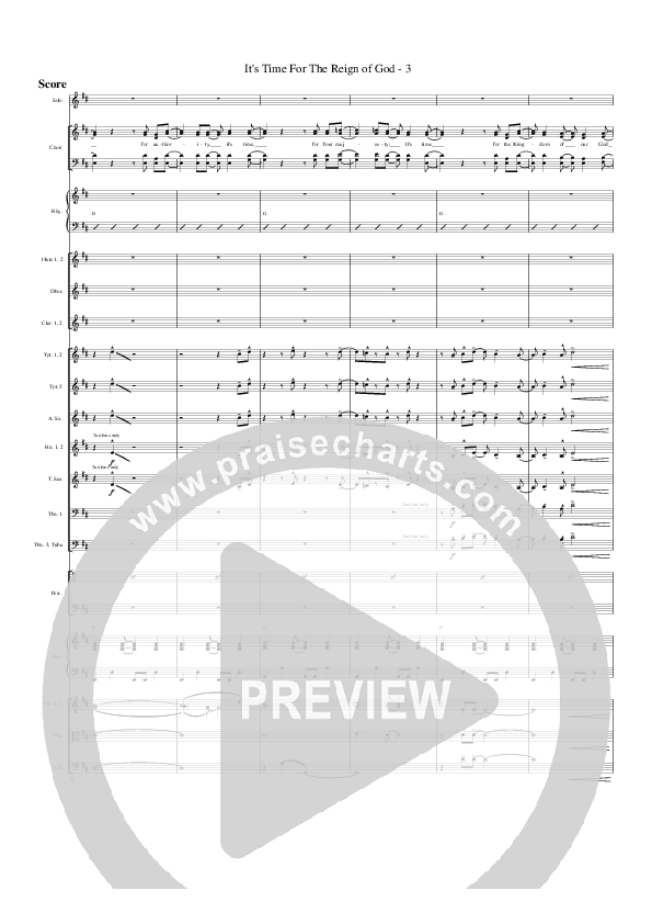 It's Time For The Reign Of God Conductor's Score (G3 Worship)
