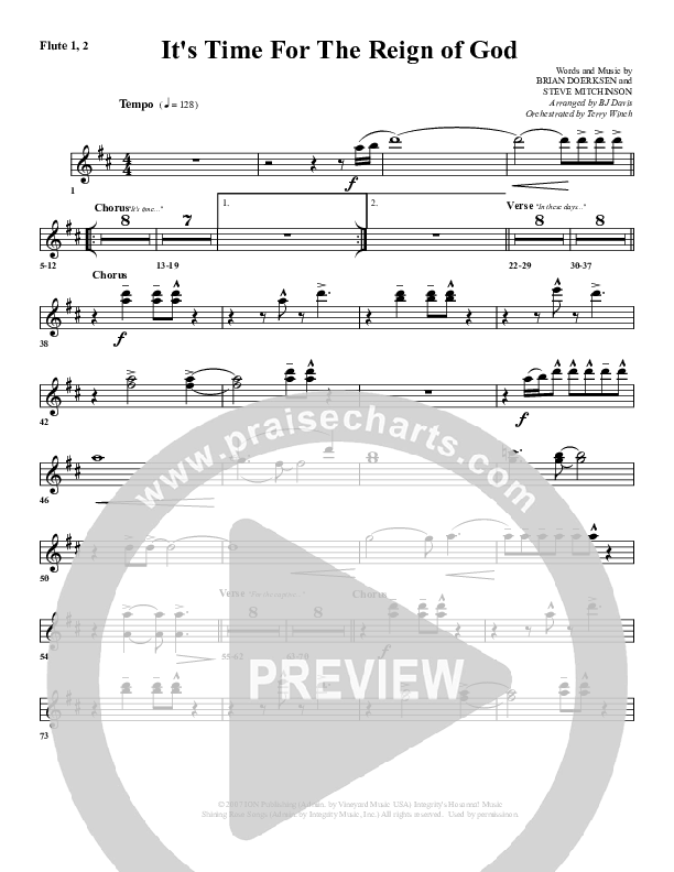 It's Time For The Reign Of God Flute 1/2 (G3 Worship)