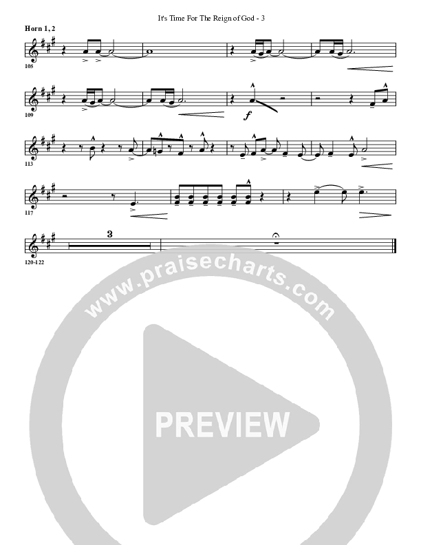 It's Time For The Reign Of God French Horn 1/2 (G3 Worship)