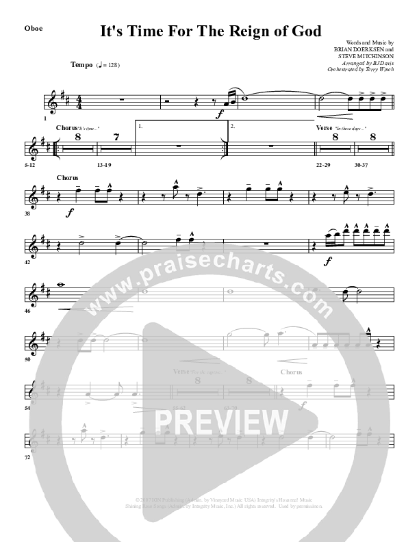 It's Time For The Reign Of God Oboe (G3 Worship)