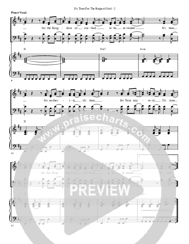 It's Time For The Reign Of God Lead & Piano (G3 Worship)